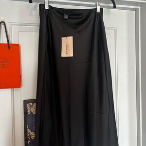 SHEIN Black and Gold Midi A-Line Skirt for Cocktail